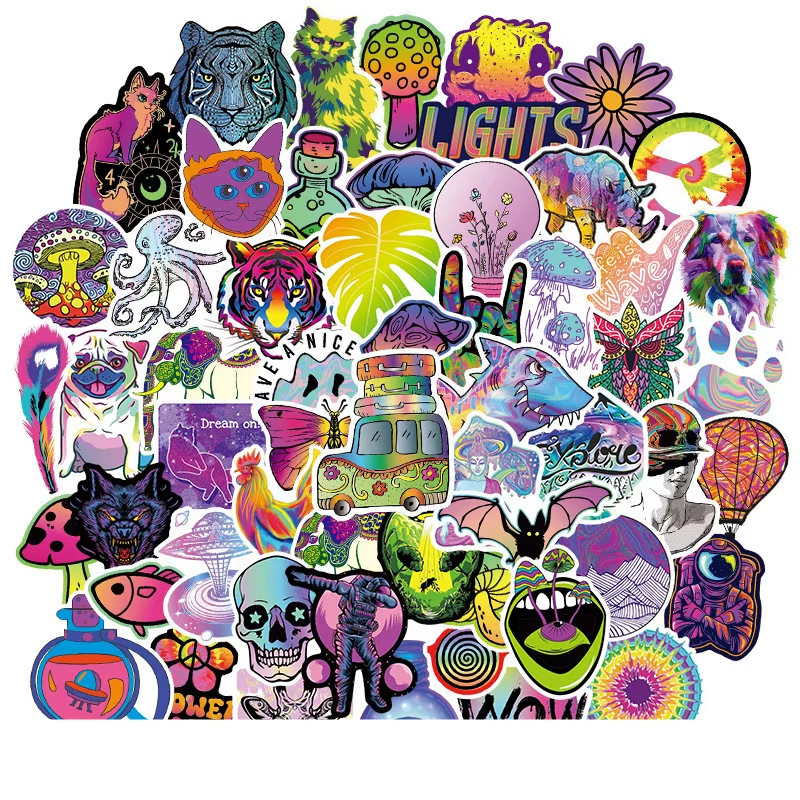60 PCS Psychedelic Stickers Trippy Decals – Festival Theme – Free Shipping! SET1