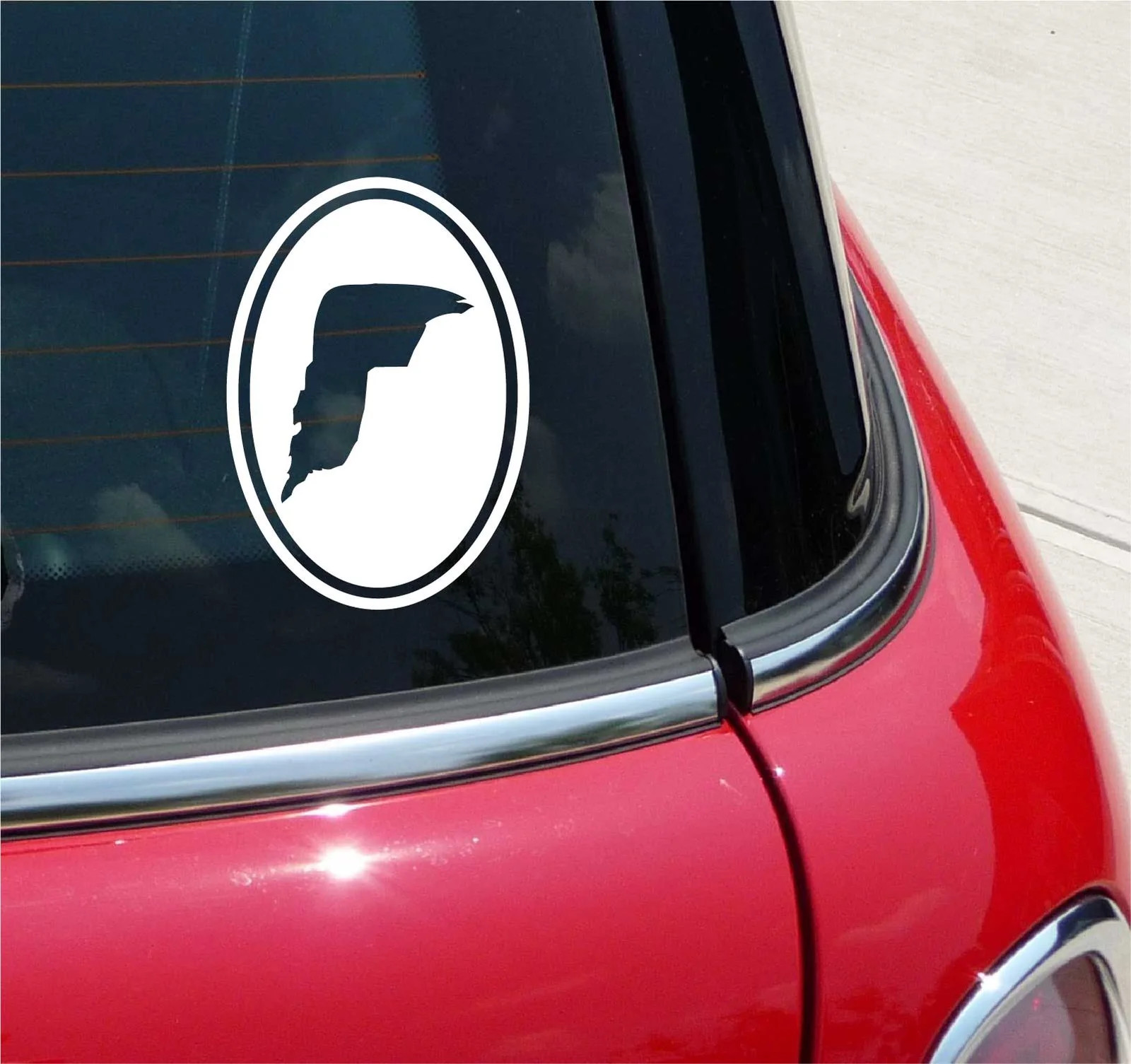 Euro Mullet Hair Hairstyle Graphic Decal Sticker Car Wall Oval NOT Two Colors