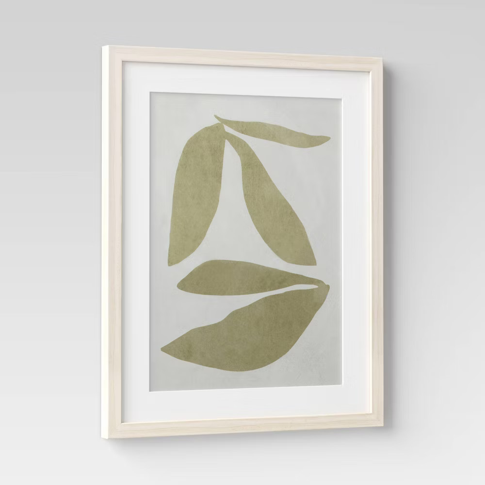 Threshold Botanical Leaf Duo Minimalist Poster Modern Set of 2 16″x20″ Wall