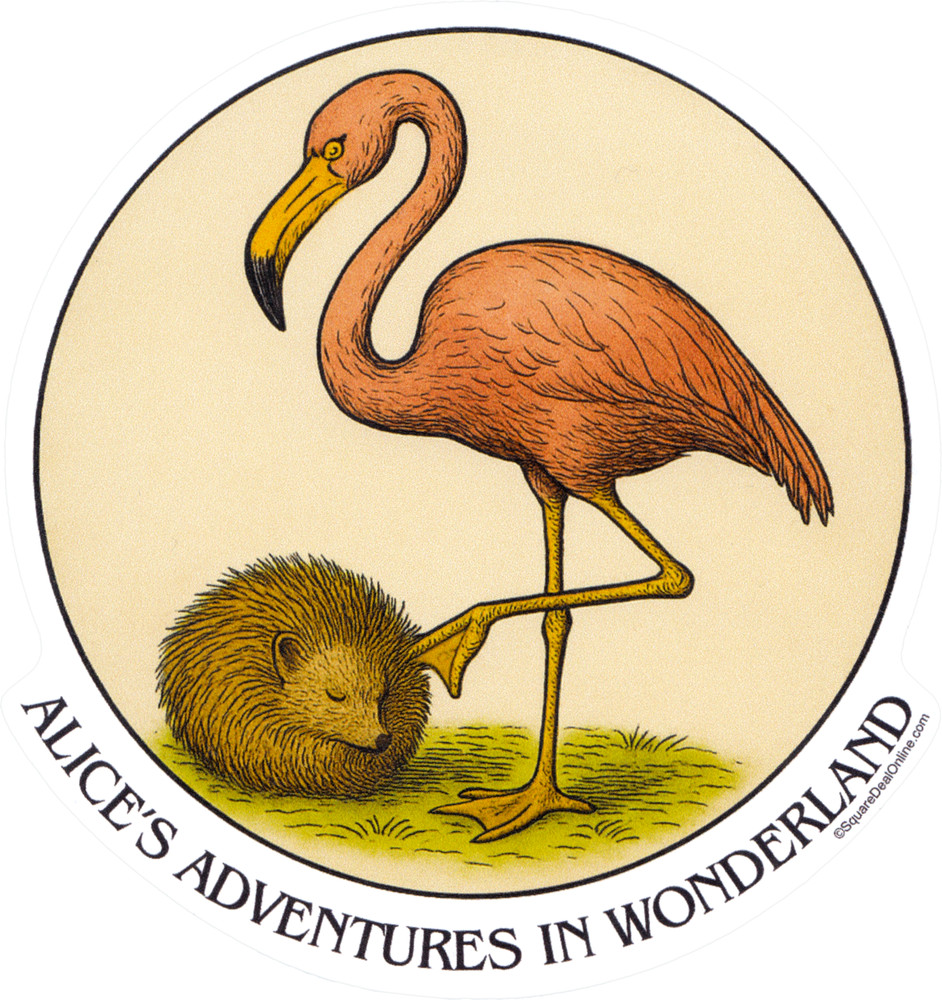 Sticker – Alice’s Adventures In Wonderland Flamingo Hedgehog Lewis Carroll 4″