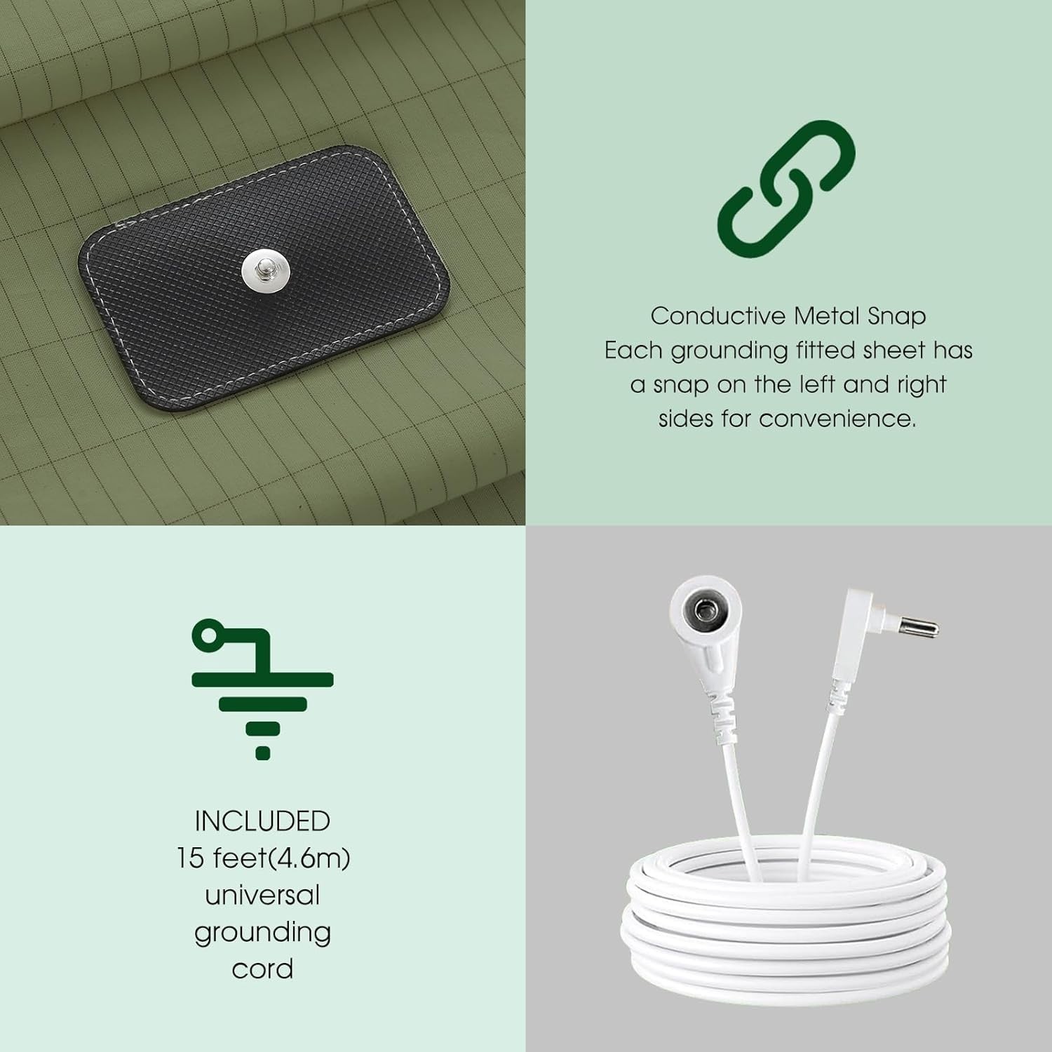 Grounding Sheets Queen 10% Pure Silver Fiber 90% Organic Cotton Fitte