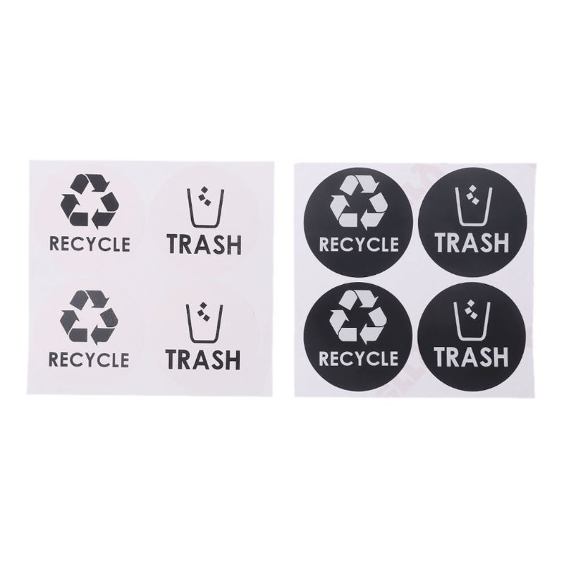 Recycle Trash Symbol Vinyl Lettering Decals Sticker For Trash Cans Garbage Conta