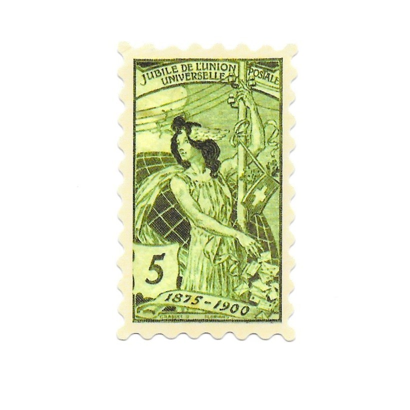 Switzerland Jubile de l’Union Postale Universelle Stamp Sticker Vintage Swiss