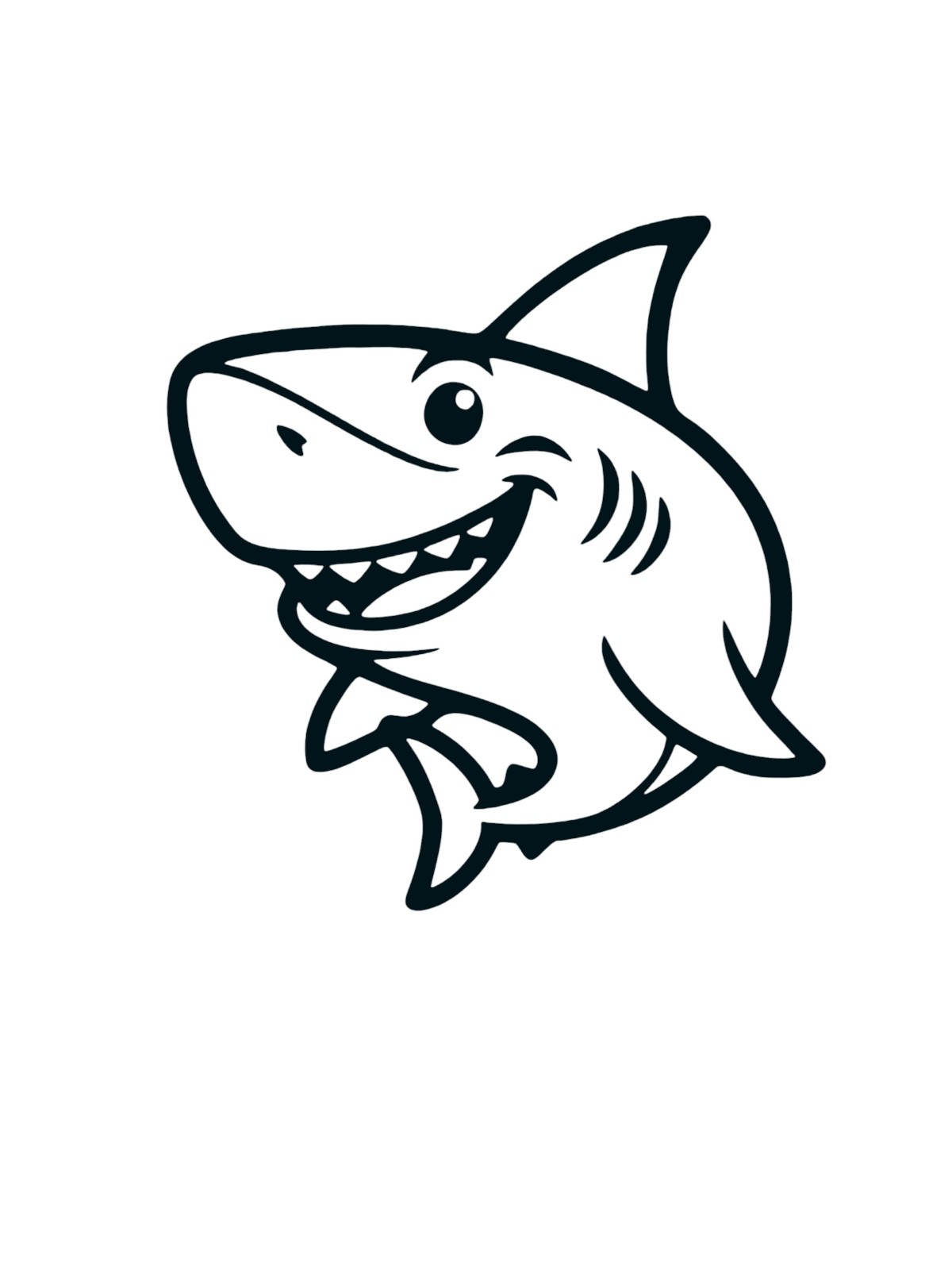 Happy Shark Ocean Decal for car Windows Laptops most Smooth Surfaces