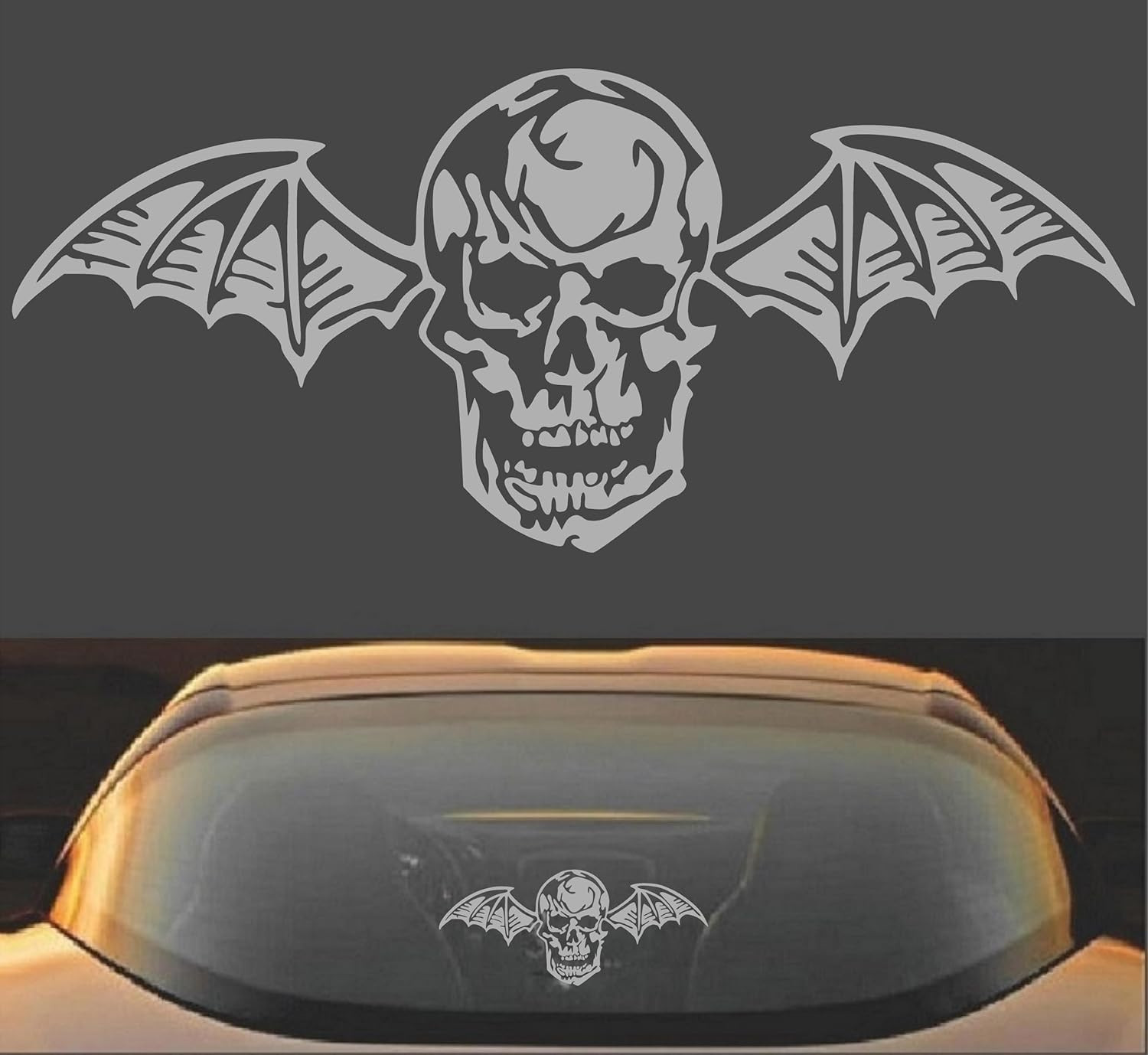 Avenged Sevenfold A7X Death Bat Metal Band Vinyl Decal Sticker (9″ X 4″, Metalli