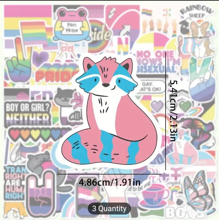 10 PCS Queer LGBTQ+ Gay Lesbian Pan Bi Trans Ace Pride Stickers Mix BRAND NEW