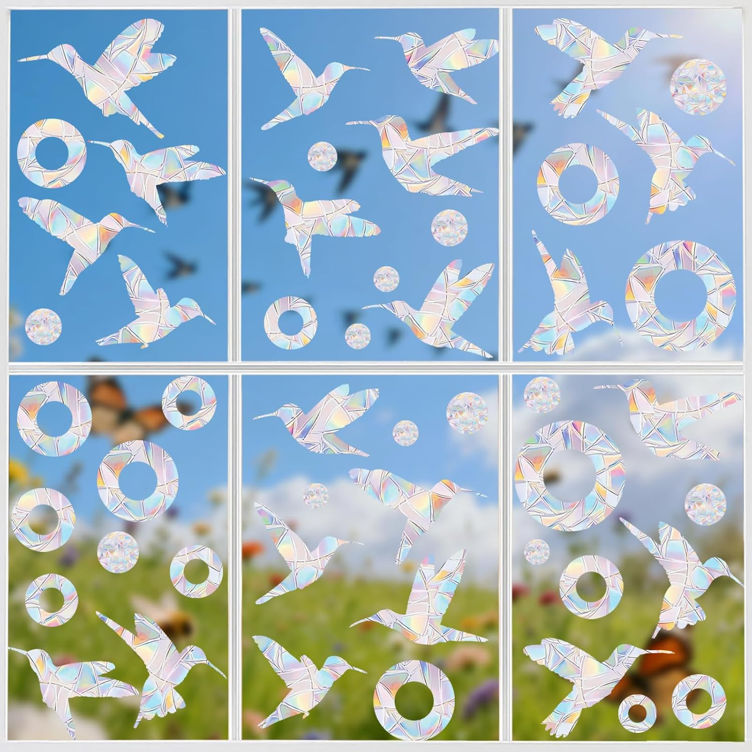 72 Pcs Window Decals to Prevent Bird Strikes – Anti-Collision Window Stickers fo