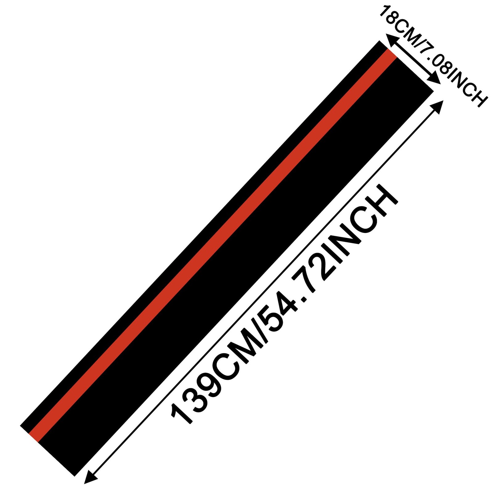 55”x7” Car Hood Sticker Auto Racing Body Side Skirt Roof Hood Bumper Stripe…