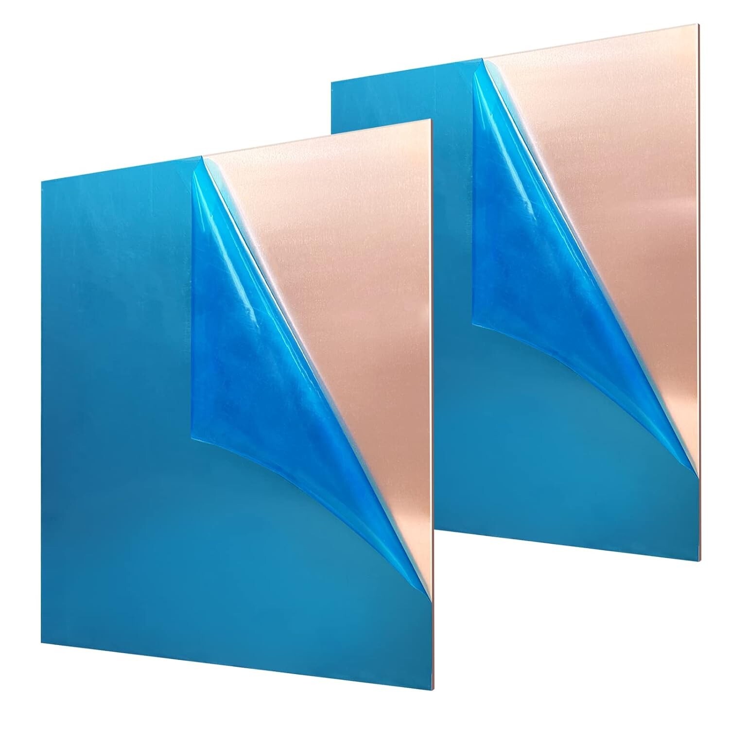 2 Pieces 99.9% Pure Copper Sheet 4″ X 4″18 Gauge1mm Thickness Film Attached Co