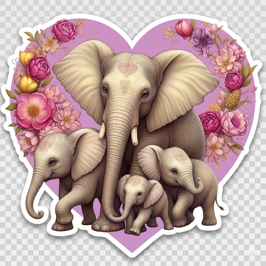 Elephant Mamma And Babies Decal Sticker Phone Laptop PICK ONE