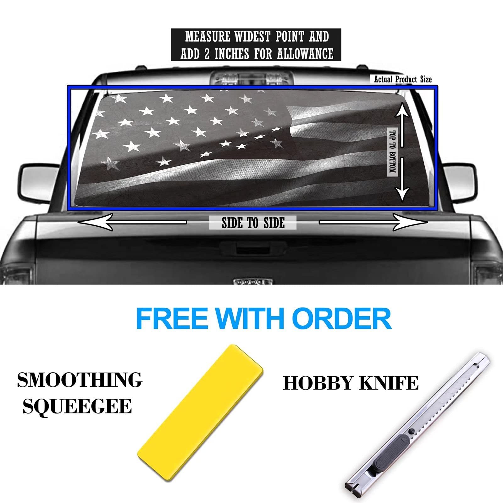 Truck Rear Window Graphic American Flag Decals, Patriot Truck Window Stickers…