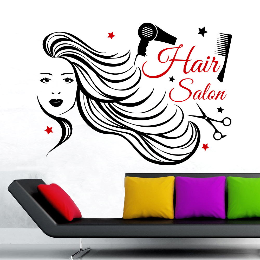 Wall Decal Fashion Girl Sticker Decal Beauty Salon Decor Vinyl Interior MA103