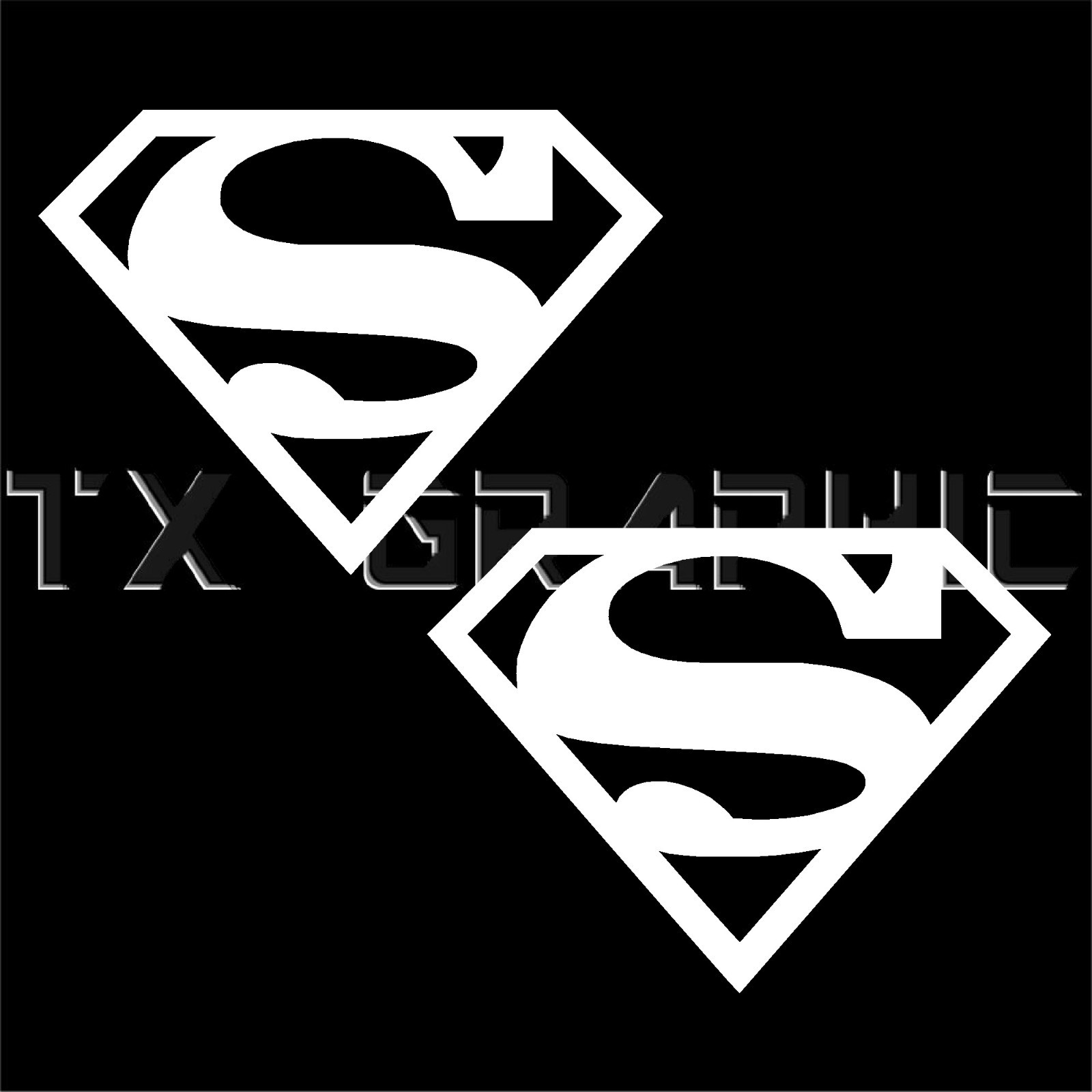 SUPERMAN LOGO DECAL VINYL STICKER 1 SET OF 2 WINDOW LAPTOP CAR TRUCK MOVIE