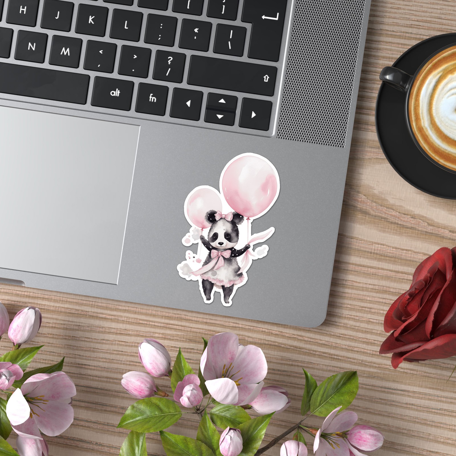 Pink Panda Balloons – Vinyl Decal Sticker – Car Window Laptop – ebn9741