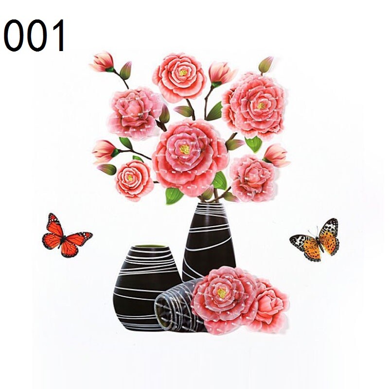 3D Flower PVC Sticker Self Adhesive Mural Home Room Furniture Wall Decal Picture
