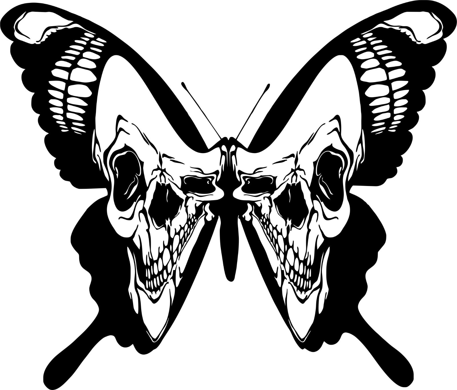 Skull Butterfly Wings Moth Car Truck Window Laptop Vinyl Decal Sticker