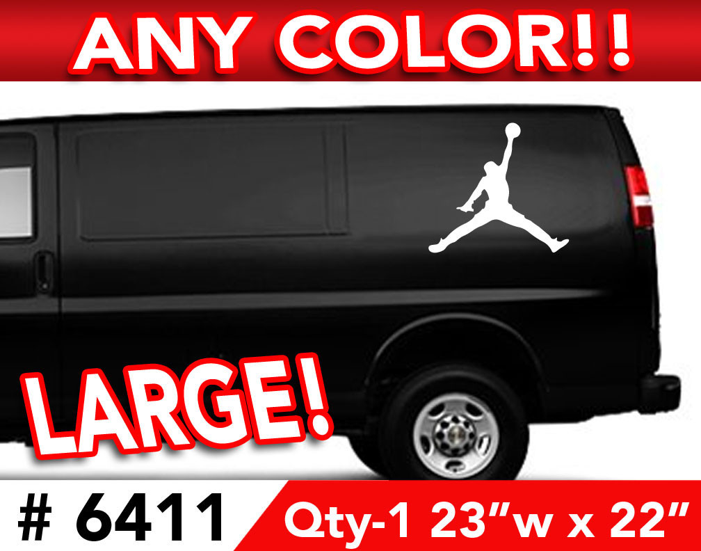 JORDAN WALL / CAR DECAL STICKER 23″x 22″ in Any 1 Color