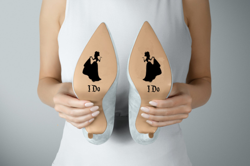 Couples Wedding Shoe Sticker Decal – Princess & The Frog Theme – 141