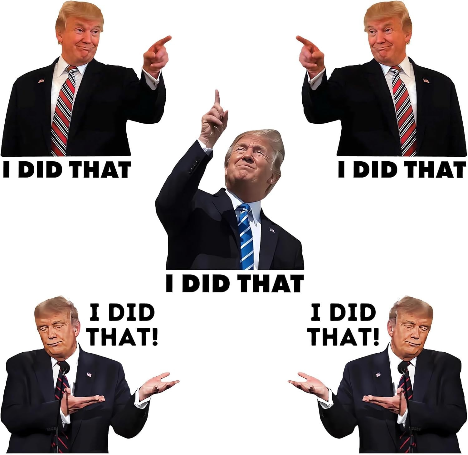 100 Pcs Trump I Did that Stickers, Funny, Mixed 5 Different Patterns, 3″ Large S
