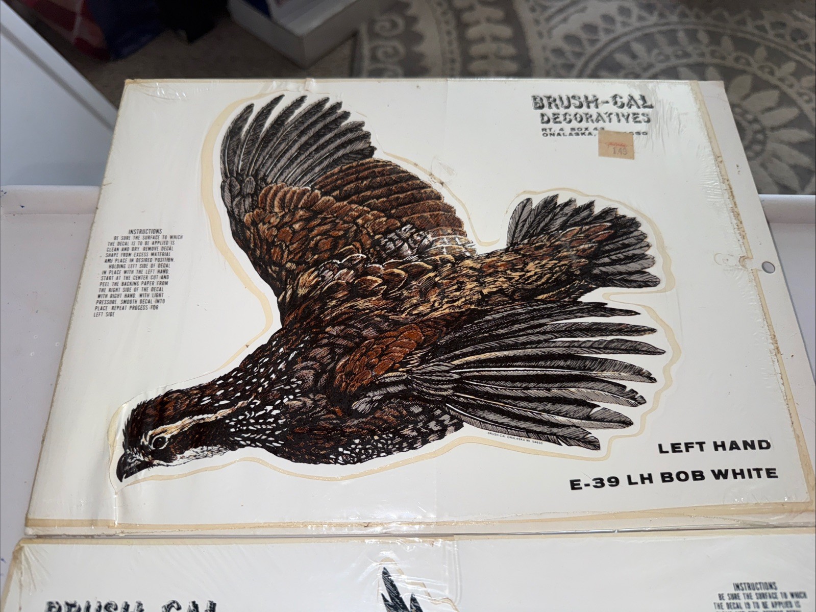 Vintage Brush Cal Decorative Decals :, 12” X 9” Birds #C4
