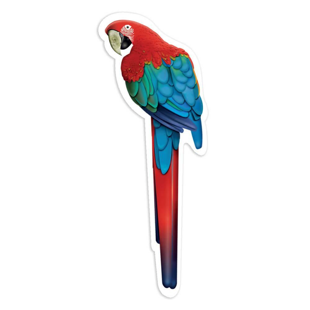 Gift Sticker : Macaw Tropical Summer Bird Parrot Airbrush Ecology Nature Aviary