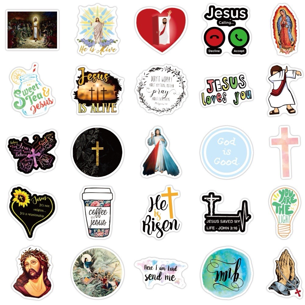10 Random Jesus Christianity Stickers Faith Decals Laptop Hydro Free Shipping!