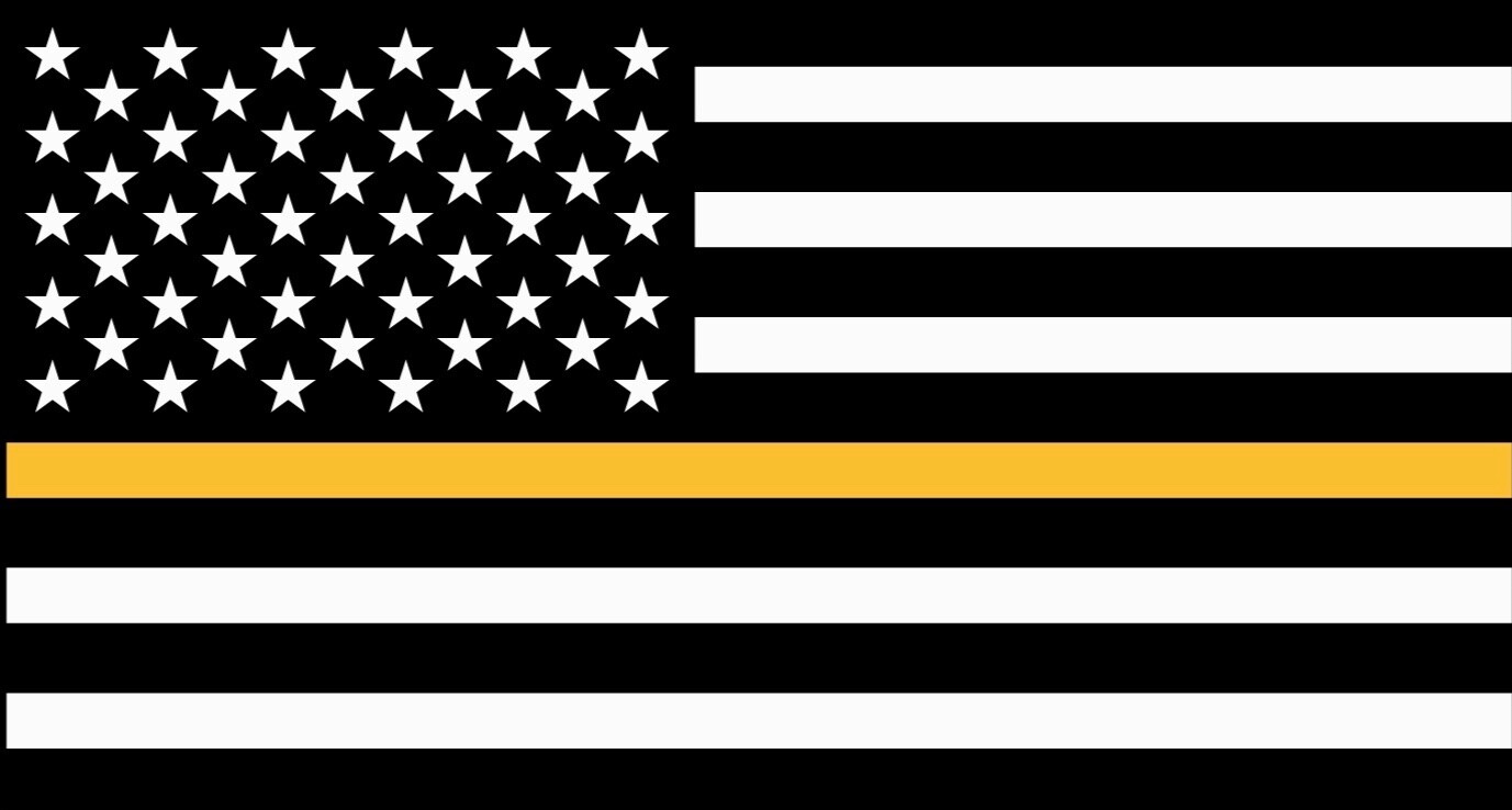Thin GOLD Line American Flag patriotic black grey laminated waterproof