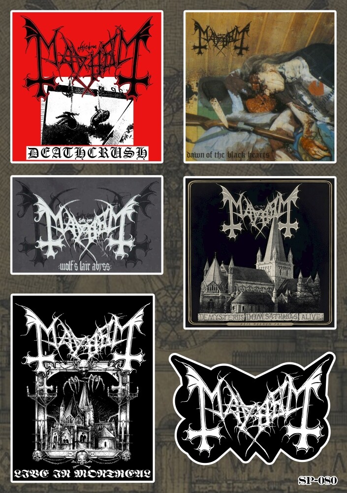Mayhem Sticker Pack | Deathcrush Norwegian Black Metal Music Band Logo