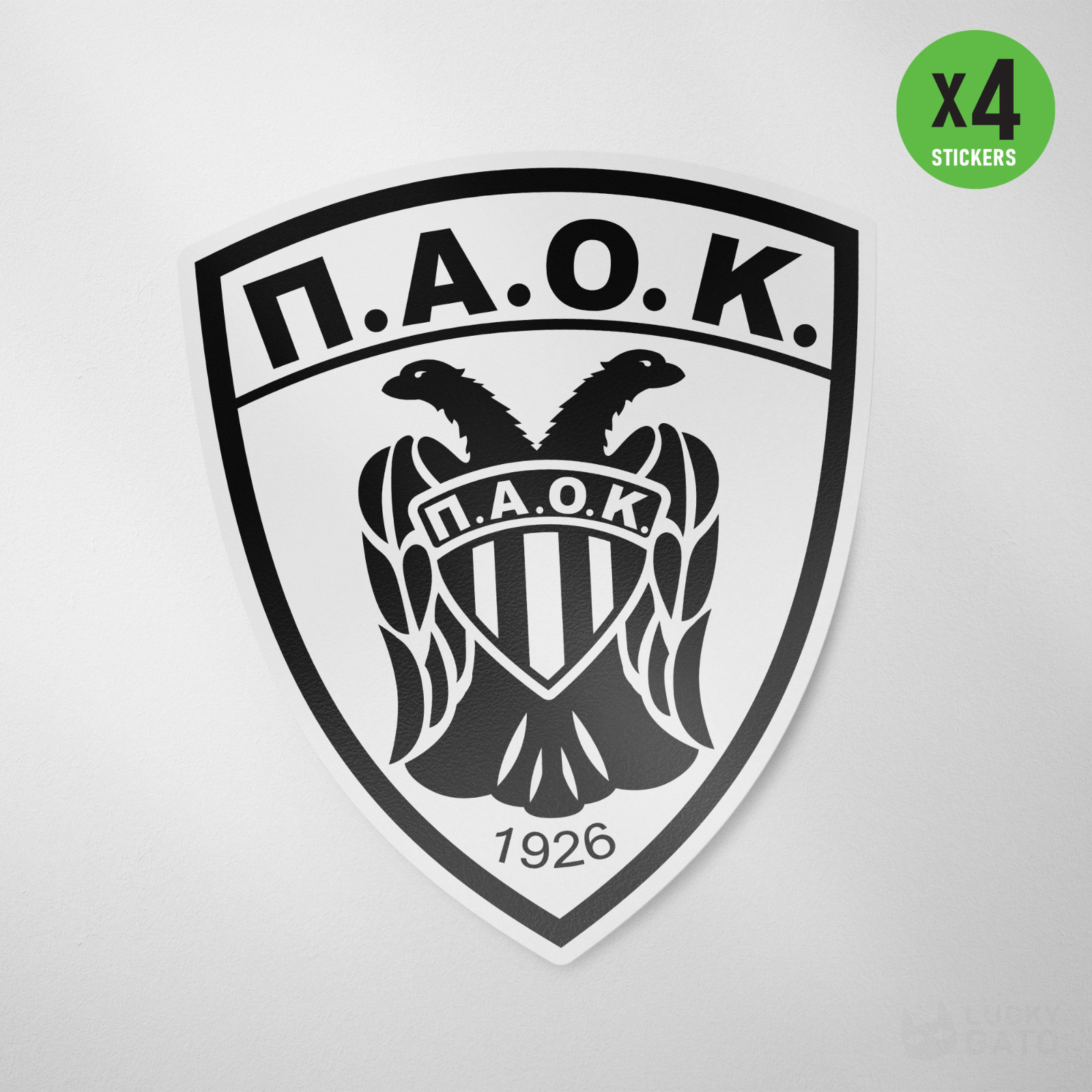 (4 Pack) PAOK FC Greece Vinyl Sticker Decal Die Cut Football Thessaloniki Soccer