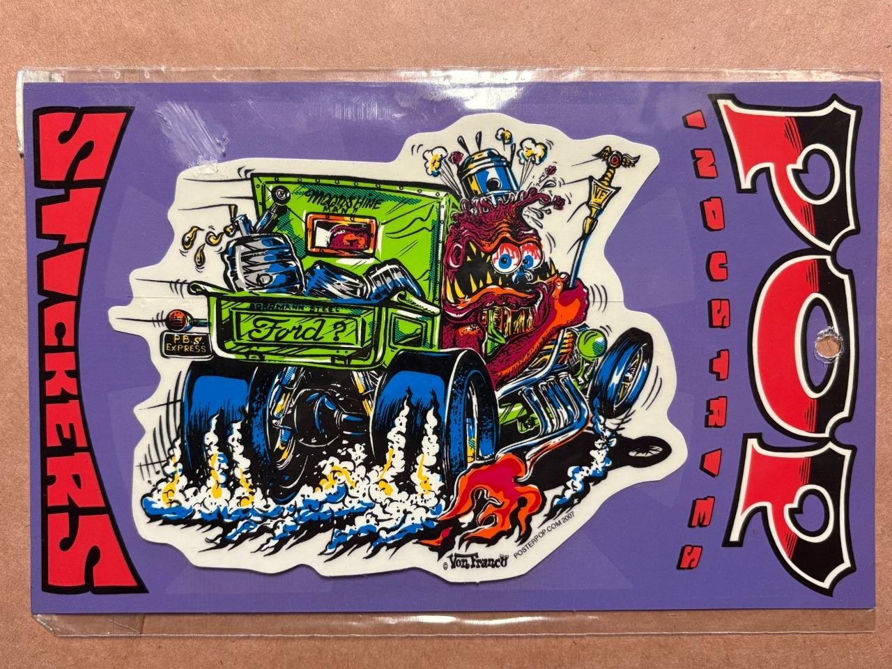 Pop Industries Sticker-VON FRANCO Ford HotRod Monster-new 2007 retro edroth tiki