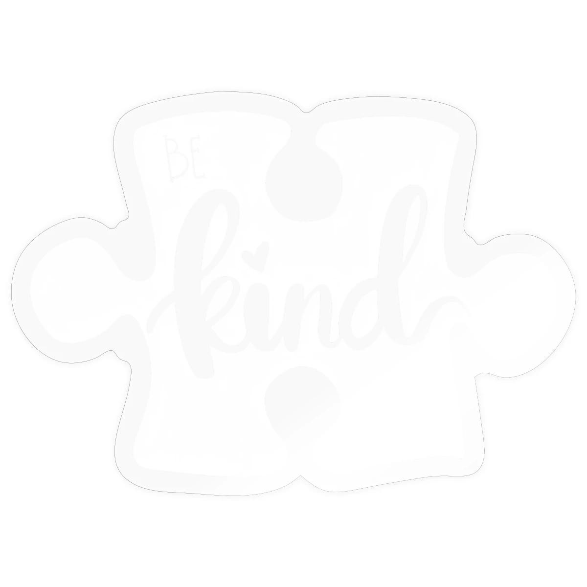 Autism Awareness Be Kind Puzzle Piece Sticker, max. 4 x 4″, 4 x 4″, transparent