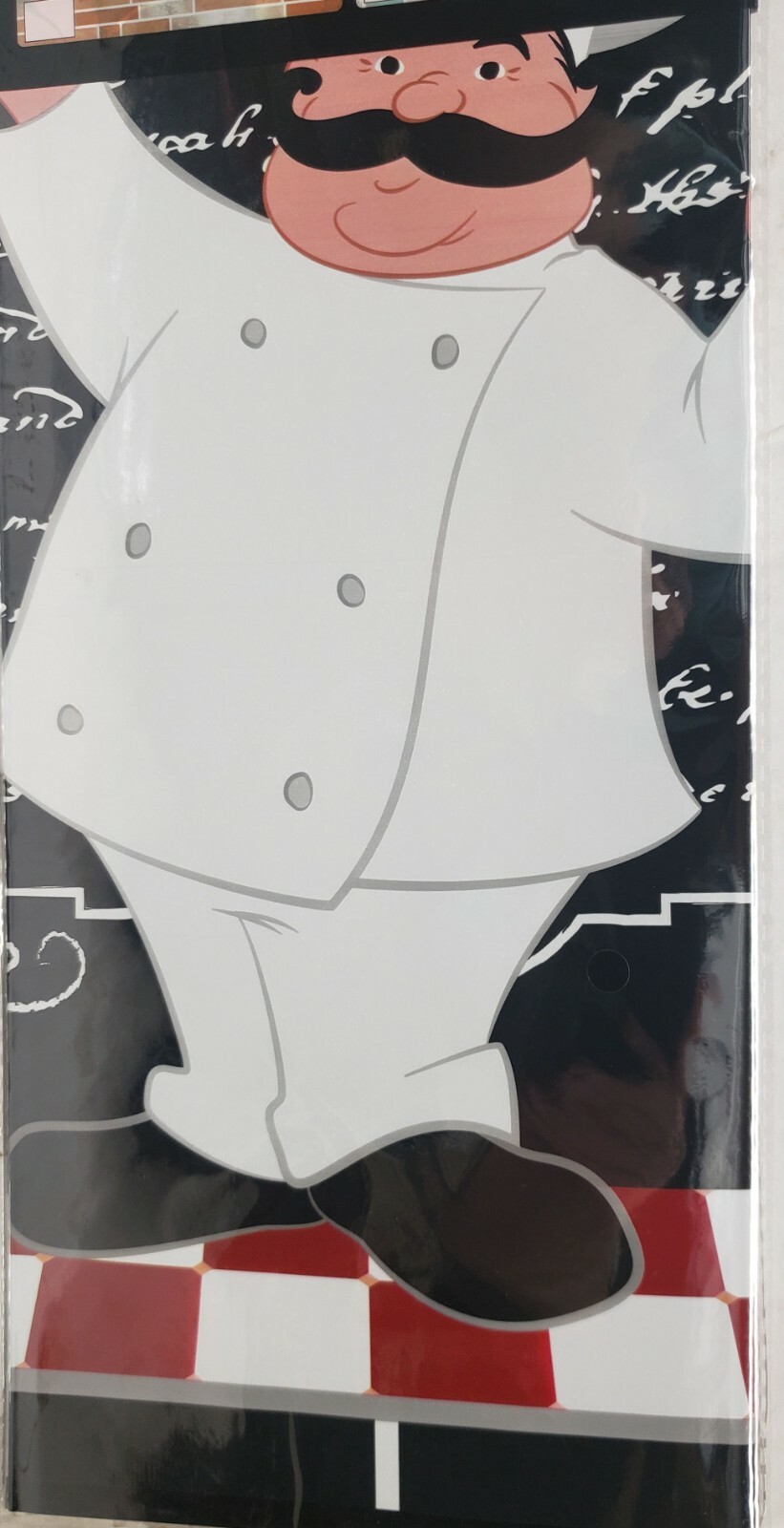 KITCHEN STOVE BACKSPLASH STICKER / WALL DECALl (30″x18″) FAT CHEF, GR
