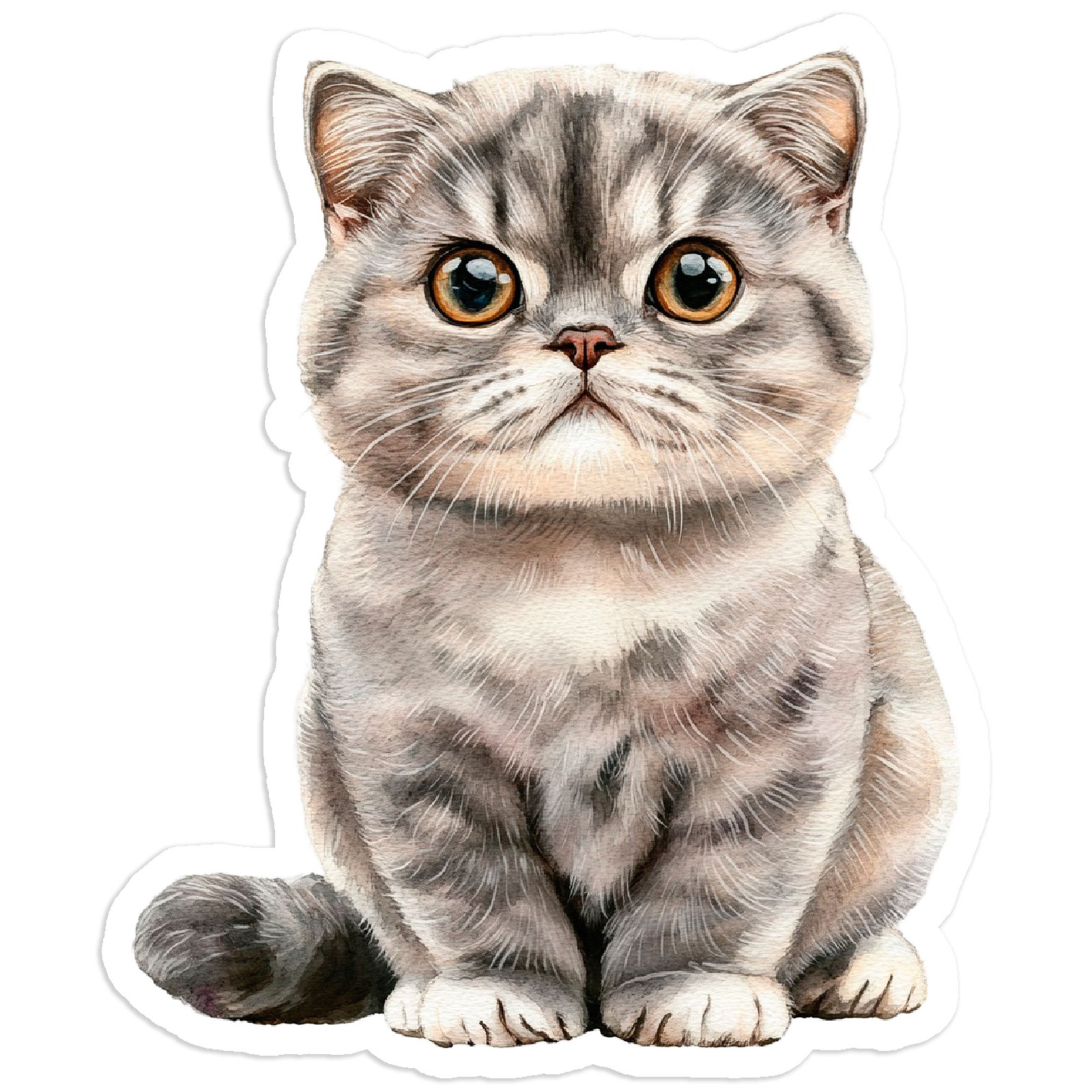 Gray Tabby Cat – Vinyl Decal Sticker – Car Window Laptop – #15