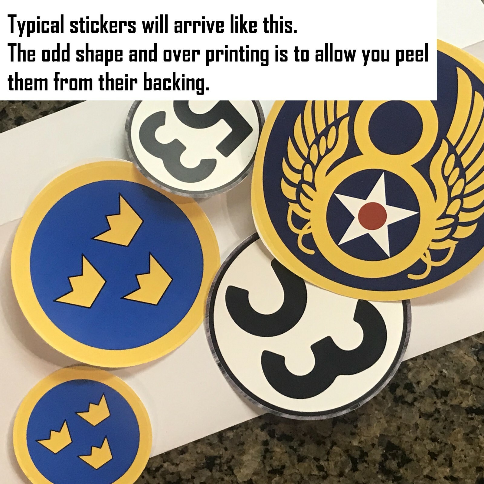 8 Australia RAAF decal roundels 2 x1″ 2″ 3″ 4″ stickers. left + right roo