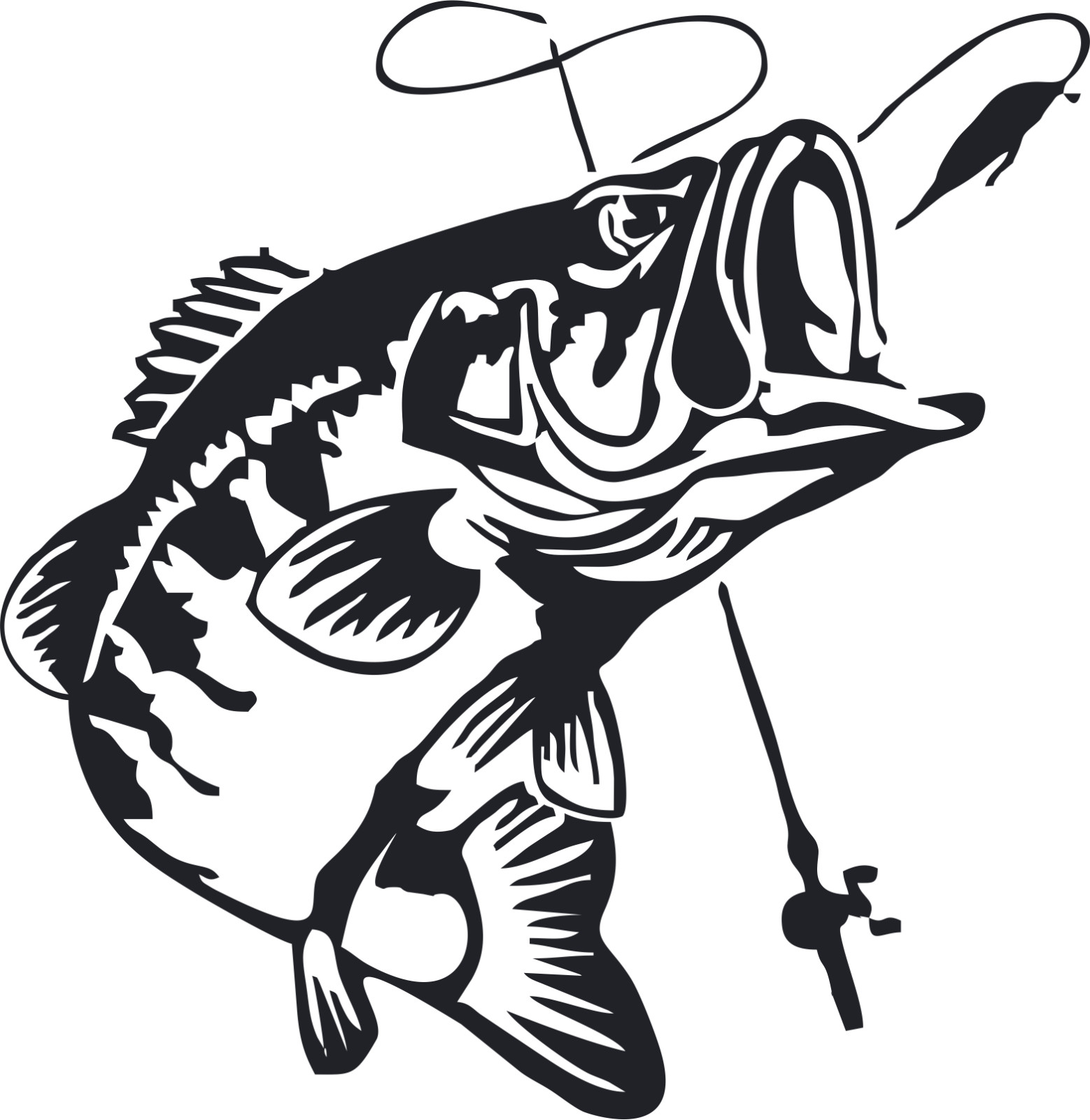 Bass Fishing Vinyl Decal Sticker – Large Mouth Bass Fish Car Truck Boat Window
