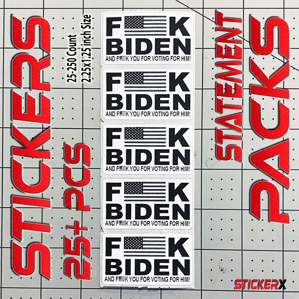 FCK JOE BIDEN & F You Stickers IMPEACH Anti Joe Biden Sucks Prank Gag 25+ Pack