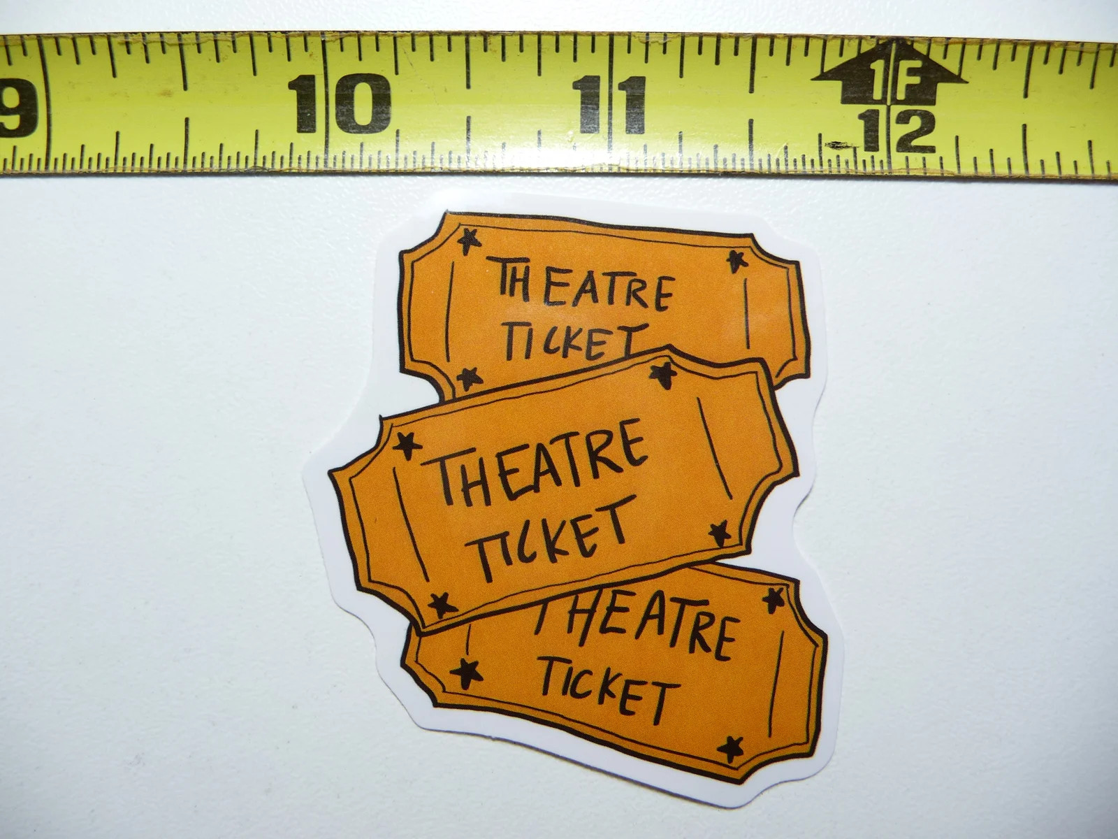 THEATRE TICKETS SMALL STICKER DECAL STAGE PLAY ACT ACTING FUNNY