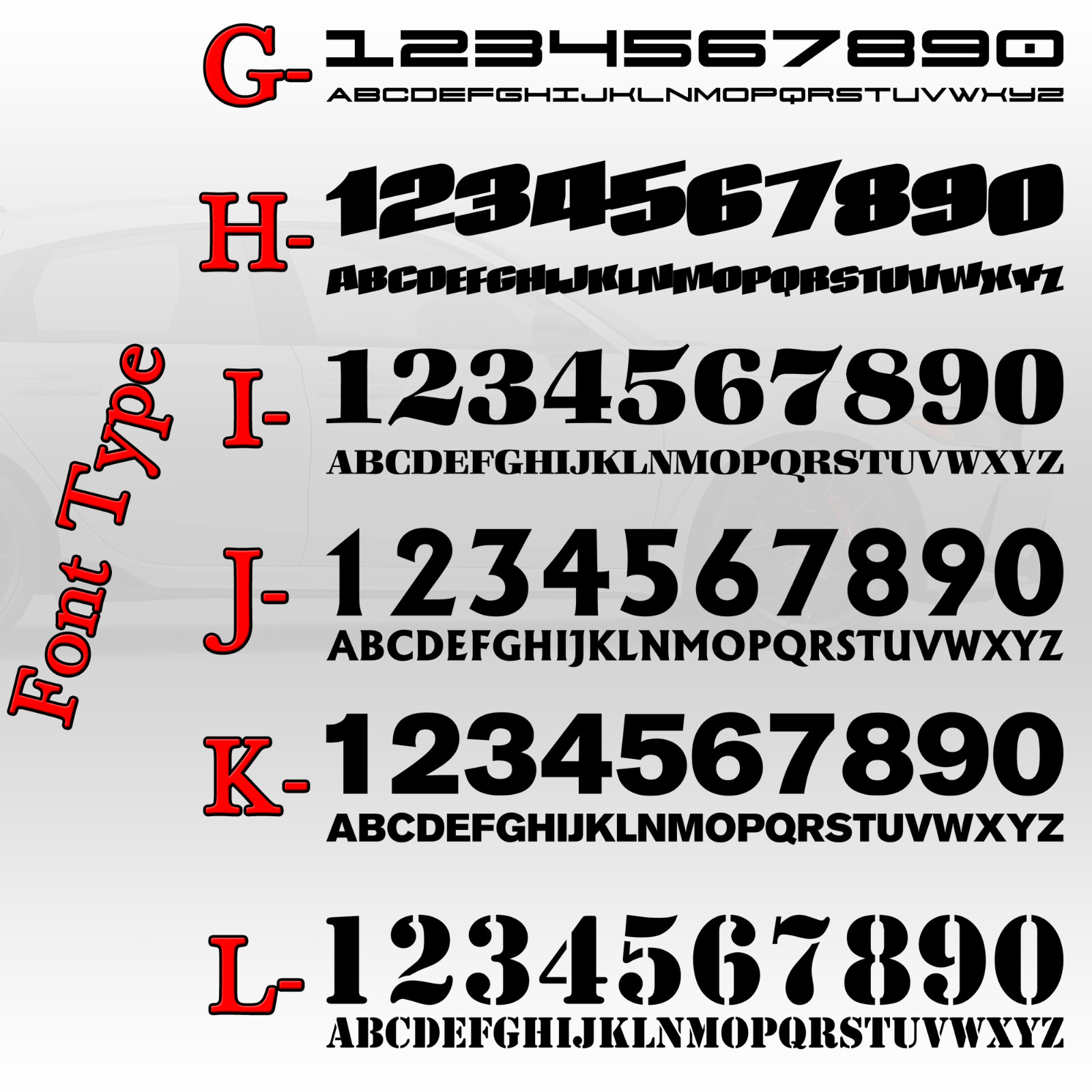 Racing Car numbers 2 pack die-cut door custom number rally sport decal V5