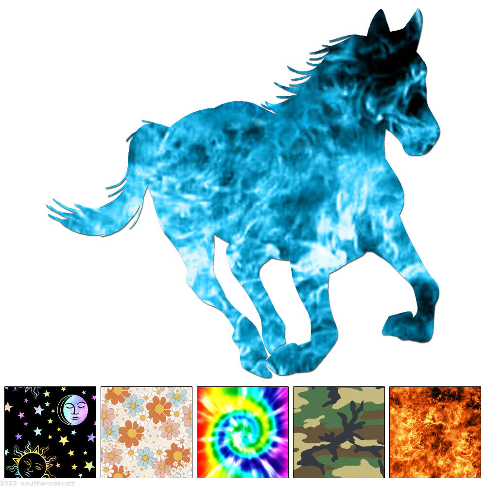 Horse Stallion Running – Decal Sticker – Multiple Patterns & Sizes – ebn6427