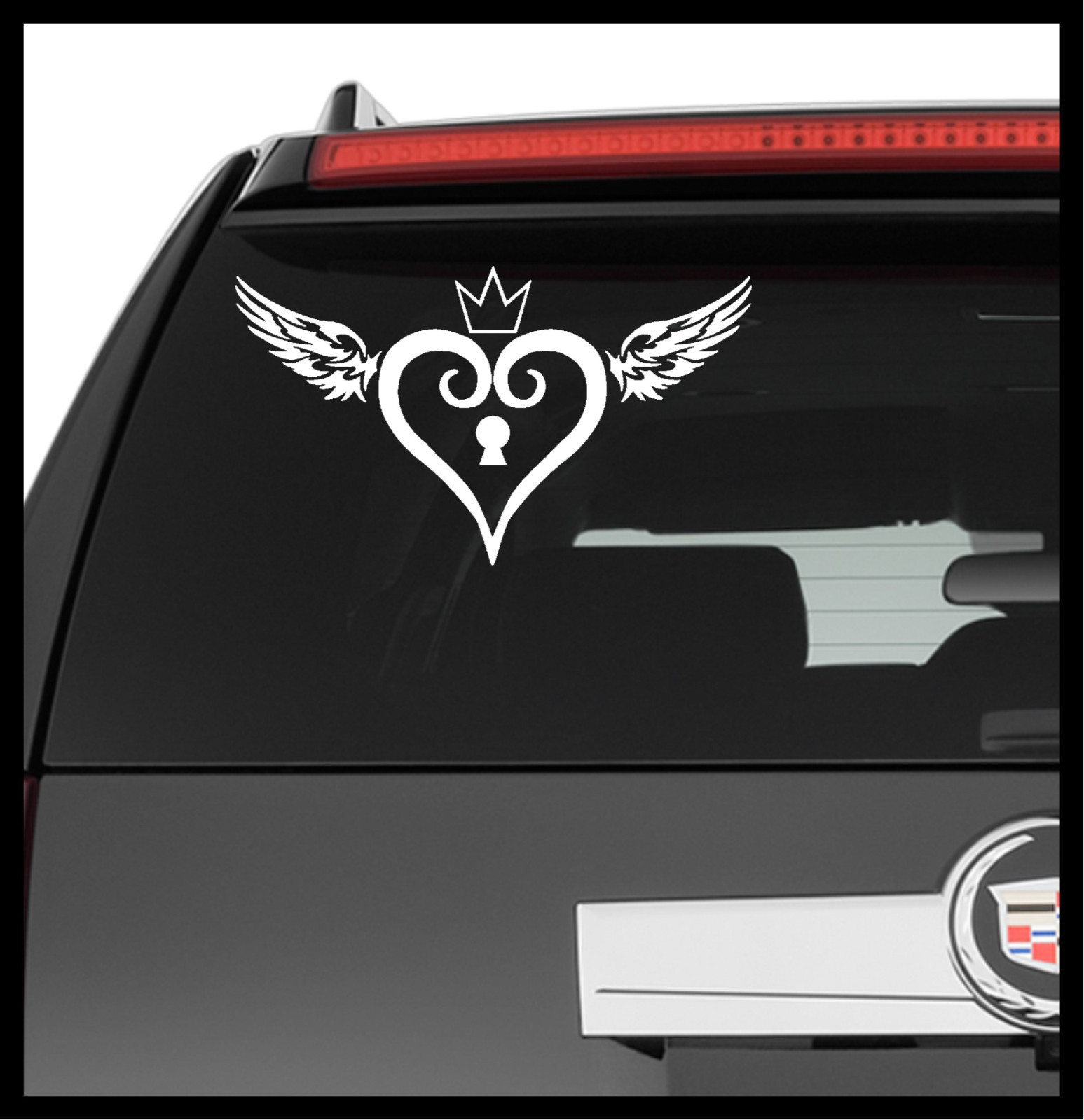 Vinyl Decal Truck Car Sticker Laptop – Kingdom Hearts Lock Heart Wings Symbol