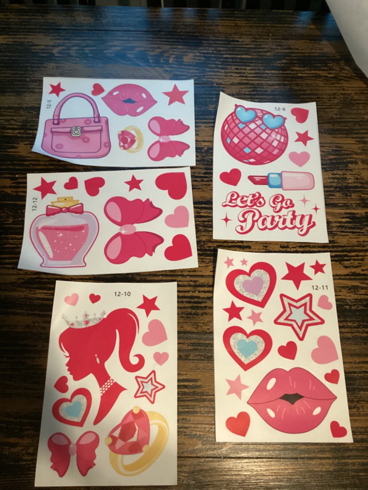 NEW Set of 12 Barbie Inspired Window Cling Stickers