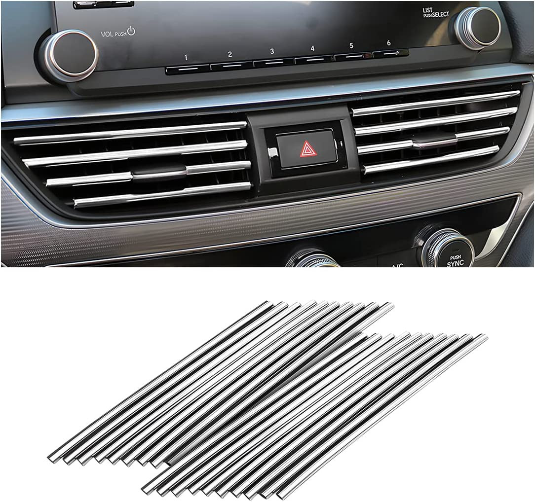 20 Pieces Car Air Conditioner Decoration Strip for Vent Outlet, Universal Waterp