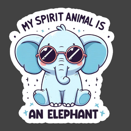 Elephant Sticker Vinyl Decal Spirit Animal Cute Funny Elephant Art