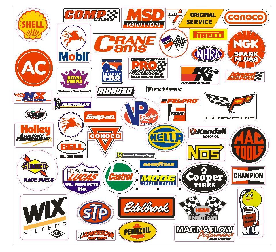 Racing Decals Sticker Assortment Grab Bag For Tool Box Locker Garage Mancave