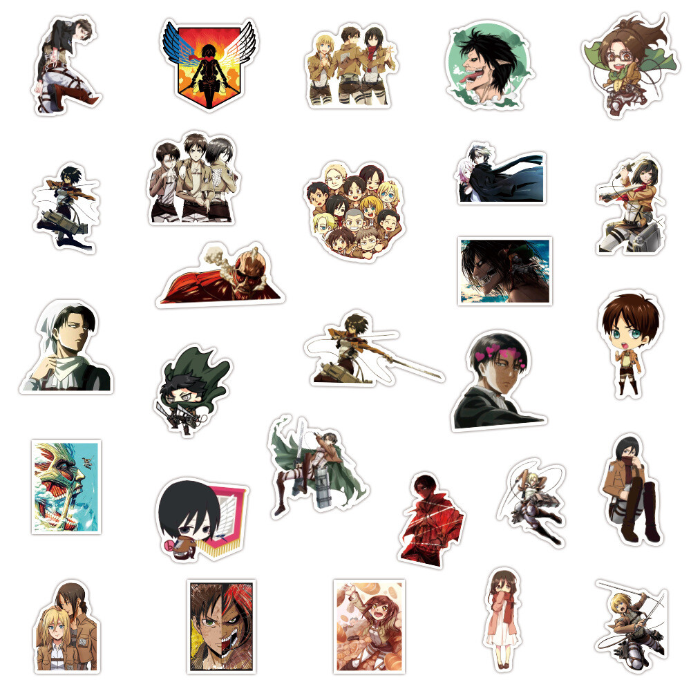 100Pcs Attack on Titan Game Sticker for Teens Girls Water Bottles Waterproof