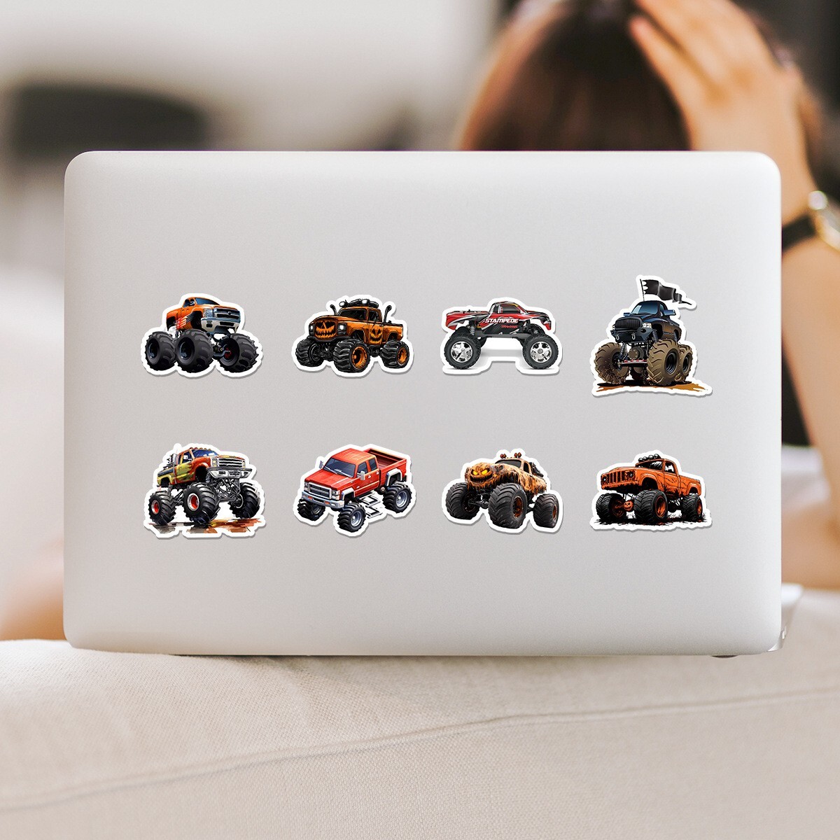 50 Pcs Stickers Monster Truck Cars Fridge Luggage Skateboard Phone Laptop Vinyl