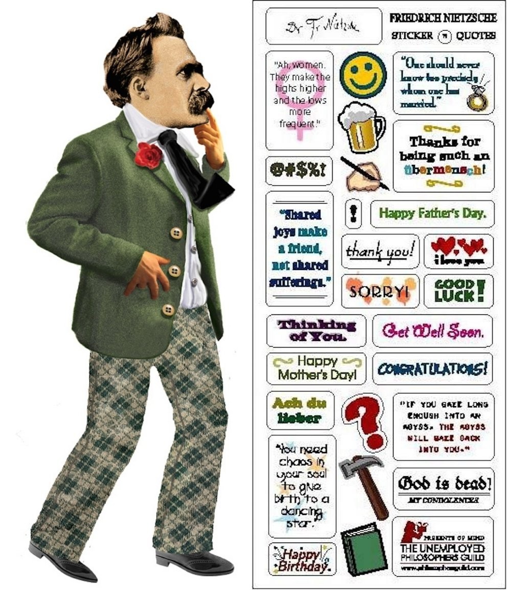 Greeting Card Stickers UPG Quotable Notables NEW Friedrich Nietzsche