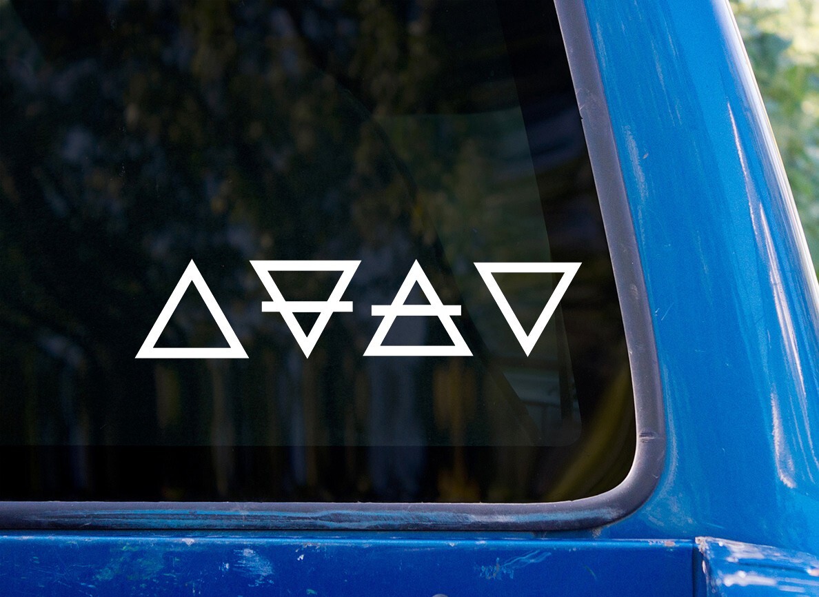 4 Alchemy Elements Vinyl Sticker Earth Air Fire Water Symbols Car Decal Laptop