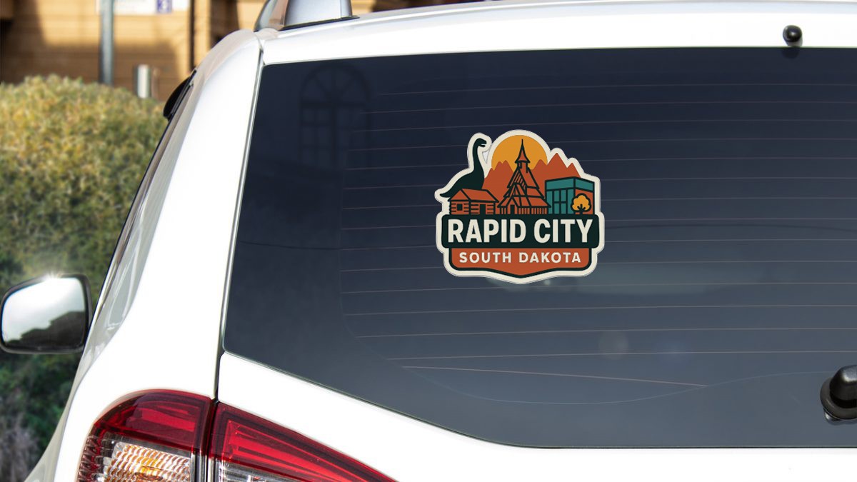 Rapid City South Dakota Sticker Decal Vinyl Die-Cut City Skyline Landmark Design
