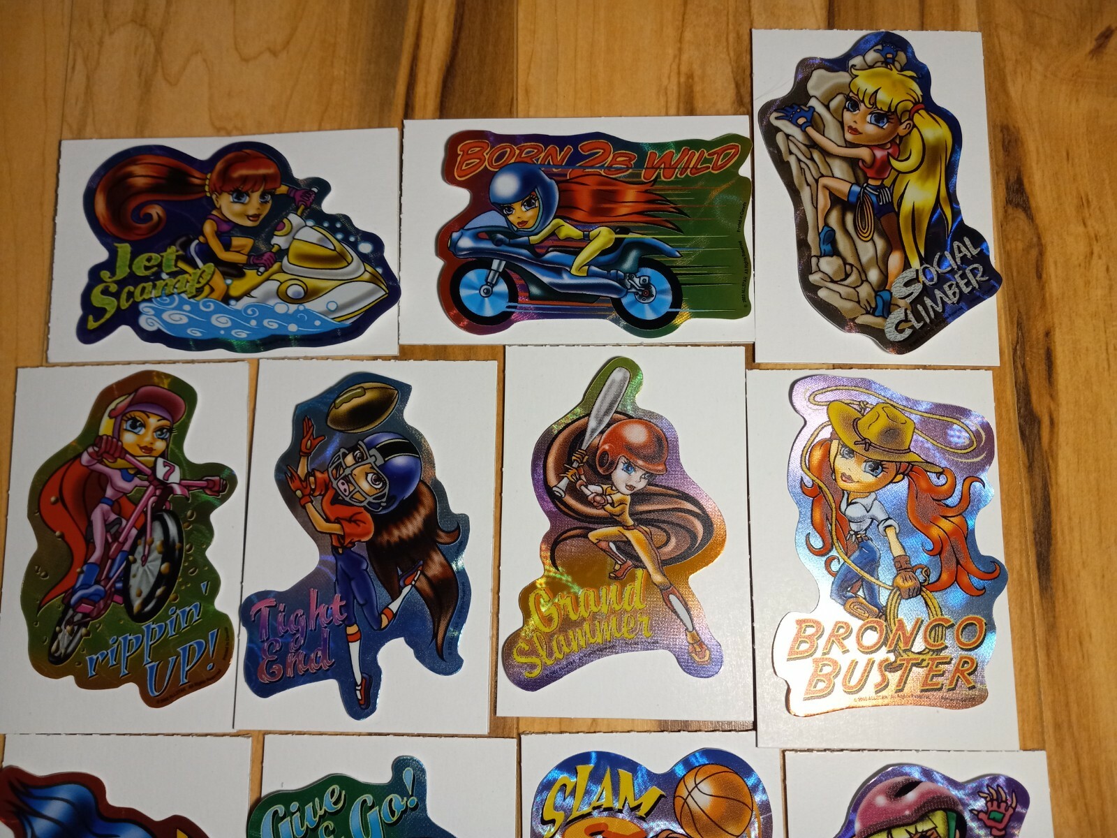 Girls Rock Y2k 15ct full set Vending Stickers Holo Prism Vintage Cute Sports